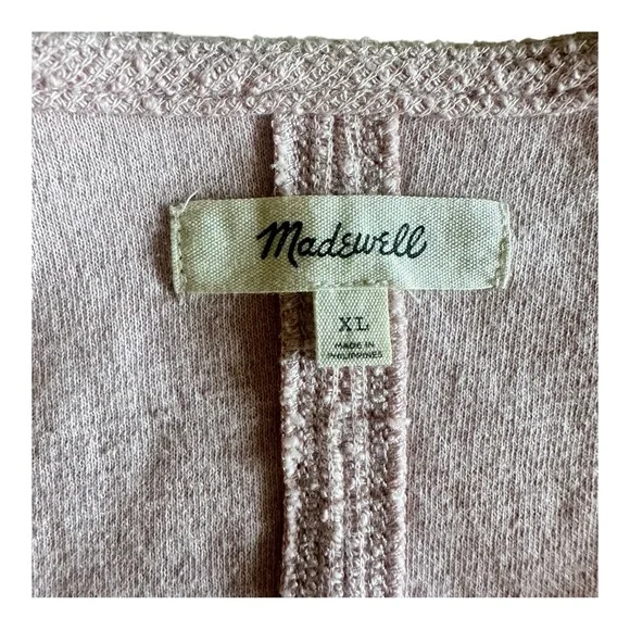 Madewell V-Neck Spring Blouse Textured Puff Sleeve Top Blush Pink Romantic XL - Picture 9 of 15